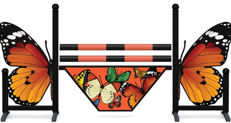 Obstacle de CSO complet Papillons et V